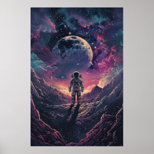 Poster Explorez l'espace - Un astronaute traverse
