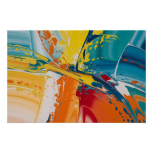 Poster Explosion Abstraite Haute Brillance