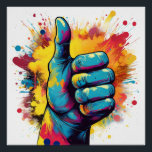 Poster Explosion des pouces - Gras et Jouer Pop Art<br><div class="desc">Ajoutez un éclat de couleur et de positivité avec ce design d'explosion audacieux. Idéal pour les amateurs de styles pop art dynamiques,  ludiques et rétro,  apportant une touche amusante et énergique à tout article.</div>