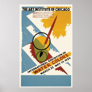 Poster Exposition internationale des aquarelles