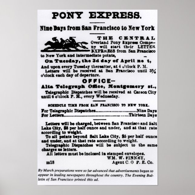 Poster Express Pony, Neuf Jours (Devant)