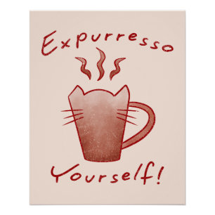 Poster Exprimez-vous Cats et café Expurresso