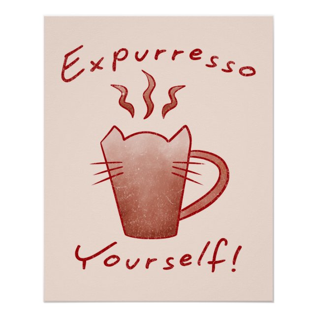 Poster Exprimez-vous Cats et café Expurresso (Devant)