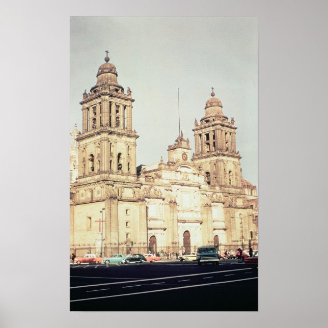 Poster Extérieur de la cathédrale de Mexico (Devant)