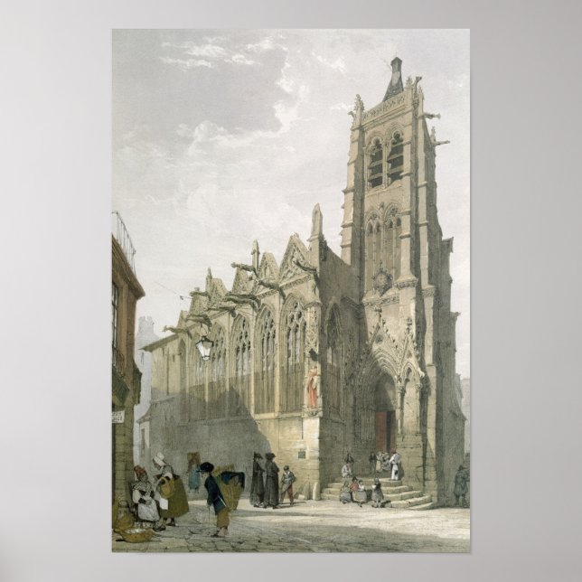 Poster Extérieur de l'église Saint-Séverin, Paris (Devant)