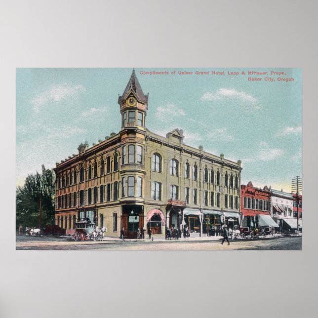 Poster Exterior View of the Geiser Grand Hotel (Devant)