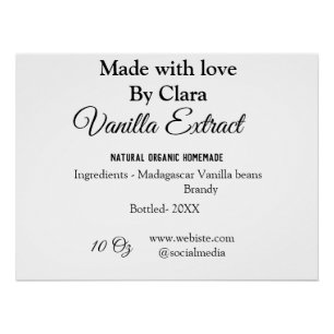 Poster Extrait de vanille fait maison ajouter les ingrédi