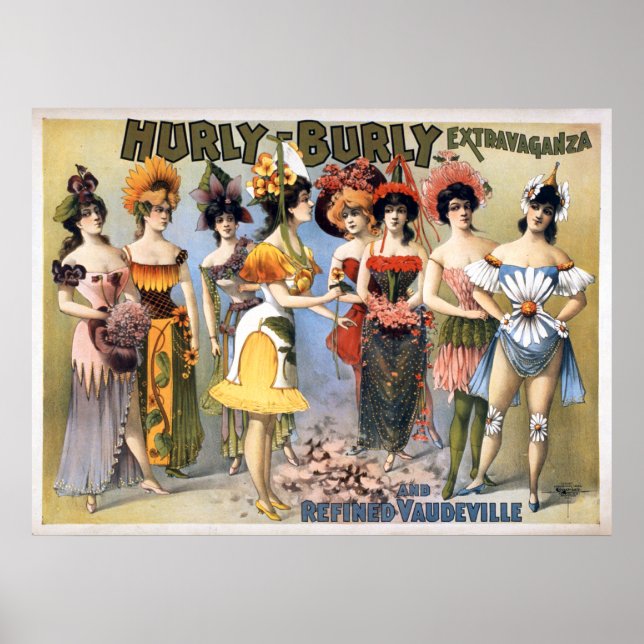 Poster Extravaganza Hurly Burly et Vaudeville raffinée (Devant)