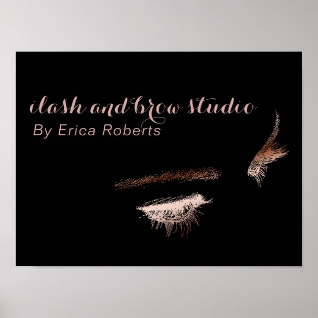 Poster Eyelash & Brow Maquillage Artiste Rose Gold Foil S (Devant)