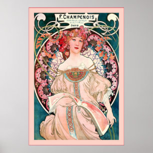 Poster F. Champenois Imprimeur-Editeur  ~ Alphonse Mucha