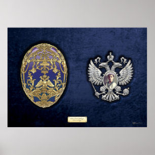 Poster Faberge Oeuf Tsarevich avec Surprise sur Velours B
