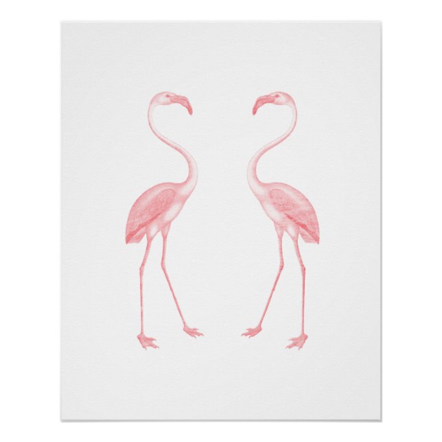 Poster Face aux Flamants roses (Devant)