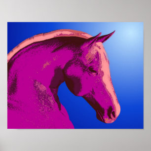 Poster Face de cheval rose Imaginaire