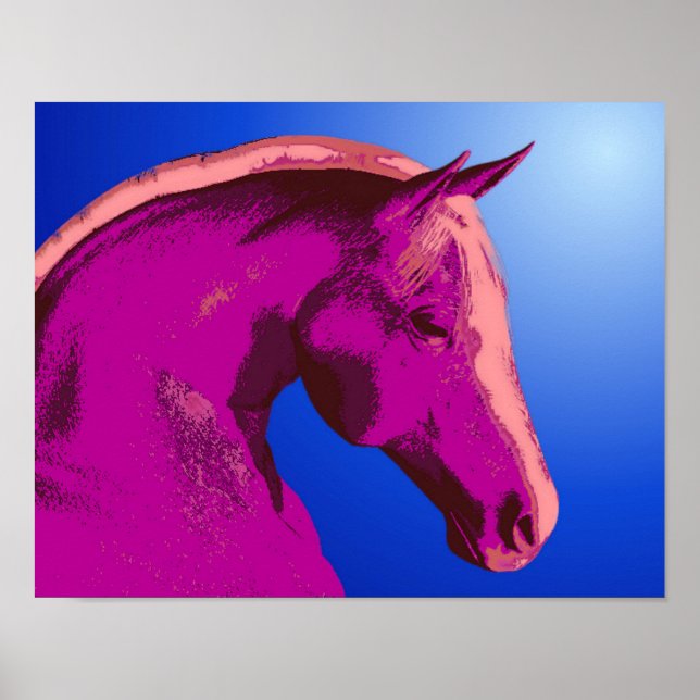 Poster Face de cheval rose Imaginaire (Devant)