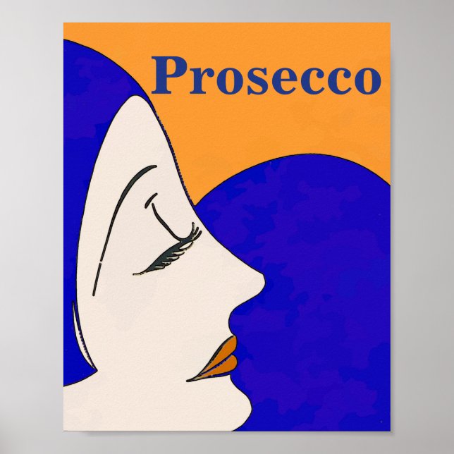 Poster Face de la femme Abstraite Prosecco (Devant)
