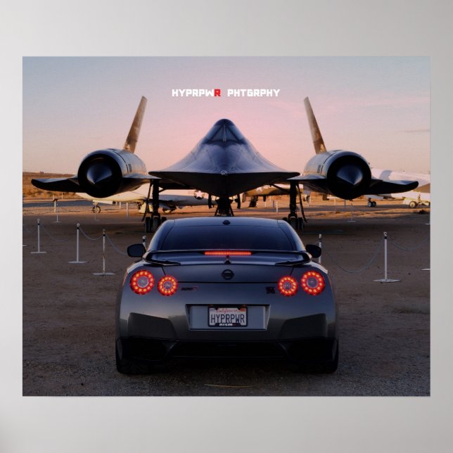 Poster "Facebook" Nissan GT-R Sur un SR-71 (Devant)