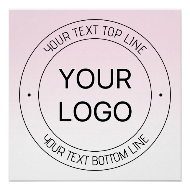 Poster Facile Logo Remplacement & Editable Texte Rose Omb (Devant)