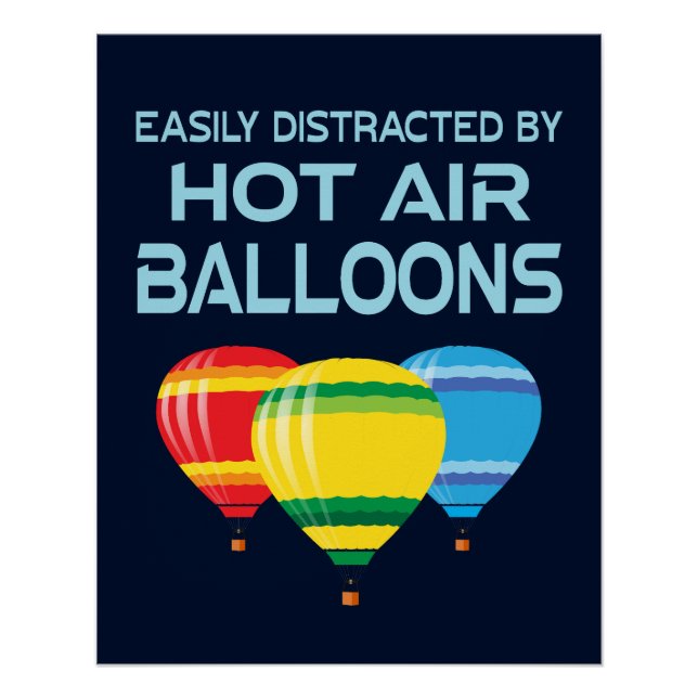 Poster Facilement Distrait Par Les Ballons À Air Chaud En (Devant)