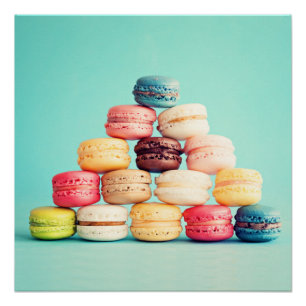Poster Faim, Macaron, hipster, multicolore, biscuits sucr