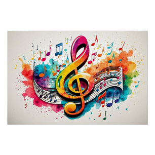 Poster Faire de la musique, un design coloré, généré par 