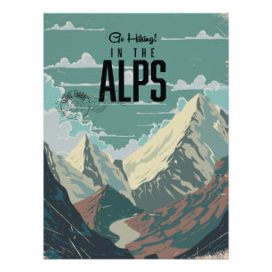 Poster Faire de la randonnée dans les Alpes