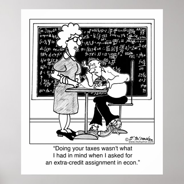 Poster Faire les impôts des enseignants pour le crédit su (Devant)