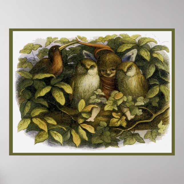 Poster "Fairy with Owls" de Doyle - Imprimer (Devant)