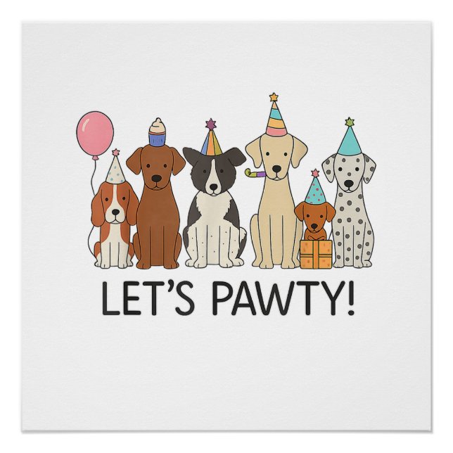 Poster Faisons la Fête Célébration de Fête de Chiens Mign (Devant)