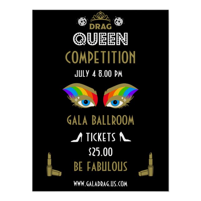 Poster Faites glisser la concurrence Queen (Devant)
