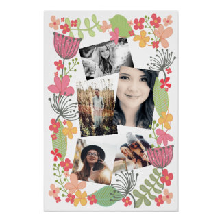 Poster Faites vos amis Souvenirs Photo Collage