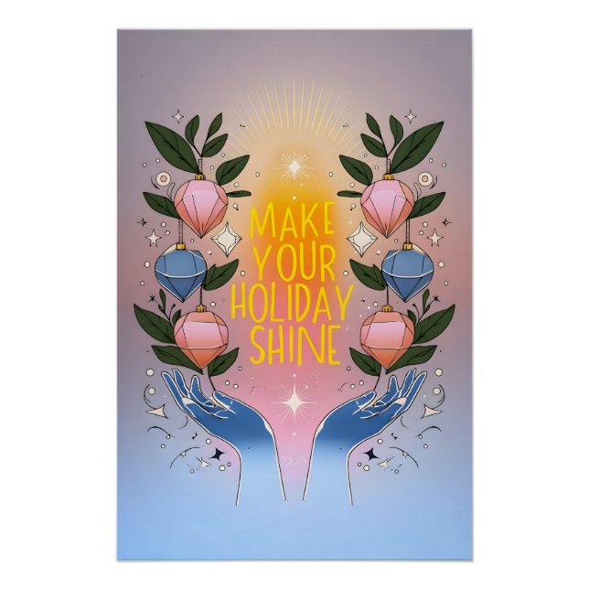 Poster Faites votre Art numérique de vacances brillant (Devant)