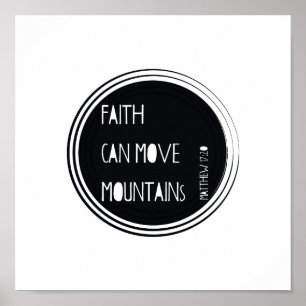 Poster "Faith can move mountains" Bible verse