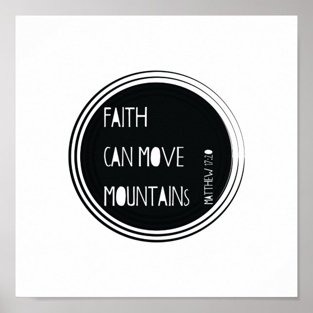 Poster "Faith can move mountains" Bible verse (Devant)