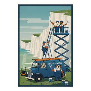 Poster Falaises blanches de Douvres drôles