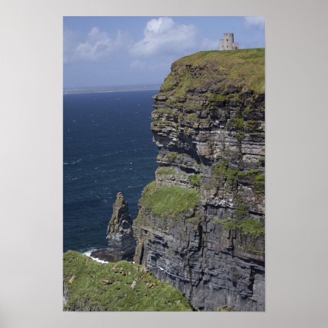 Poster Falaises panoramiques de Moher et tour d'O'Brien (Devant)
