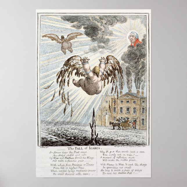 Poster Fall of Icarus, 1807 (Devant)