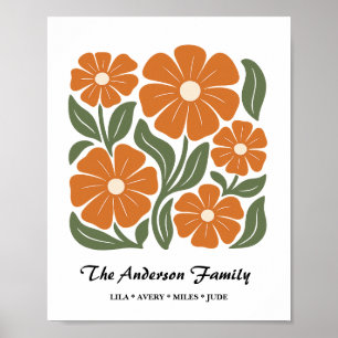 Poster familial personnalisé - Retro Floral Imprim