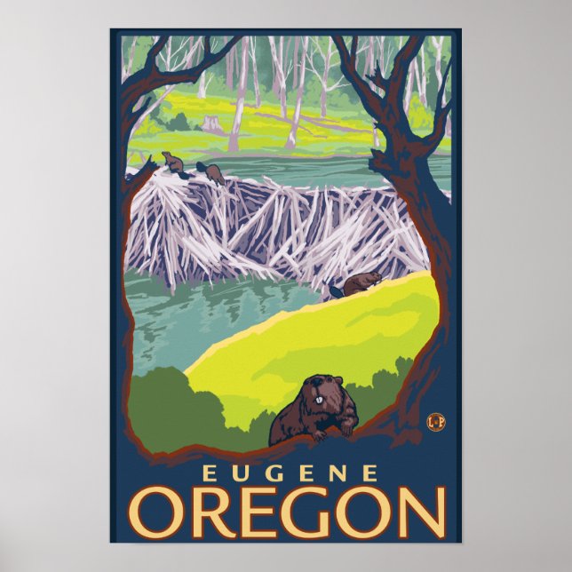 Poster Famille Beaver - Eugene, Oregon (Devant)