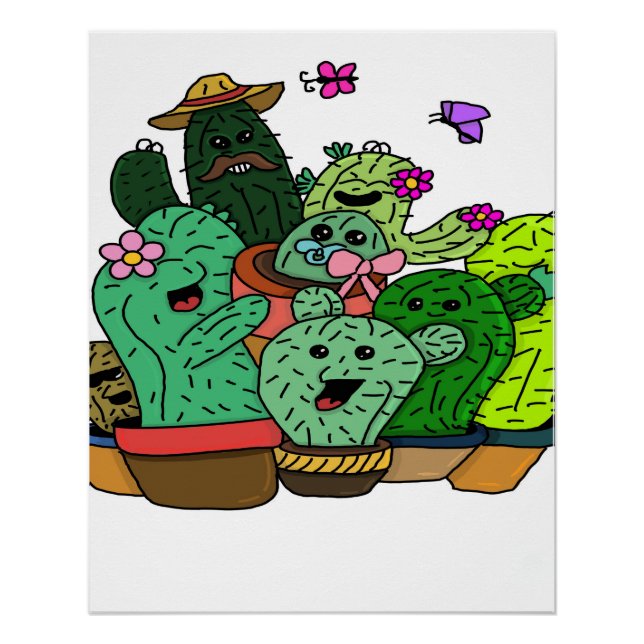 Poster famille cactus (Devant)