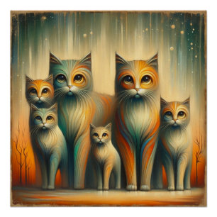 Poster Famille de chats