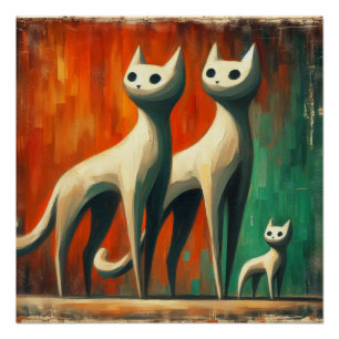 Poster Famille de chats