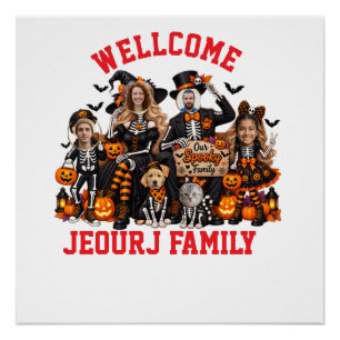 Poster Famille de squelettes personnalisée Halloween Fa