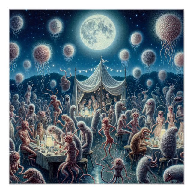 Poster Fanasites Magiques Fantasy Fête Sur Pleine Lune Ar (Devant)