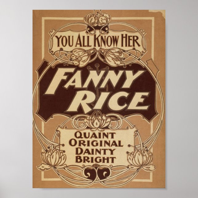 Poster Fanny Rice, 'Vierge Originale (Devant)