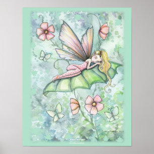 Poster fantaisie de fleurs blanches