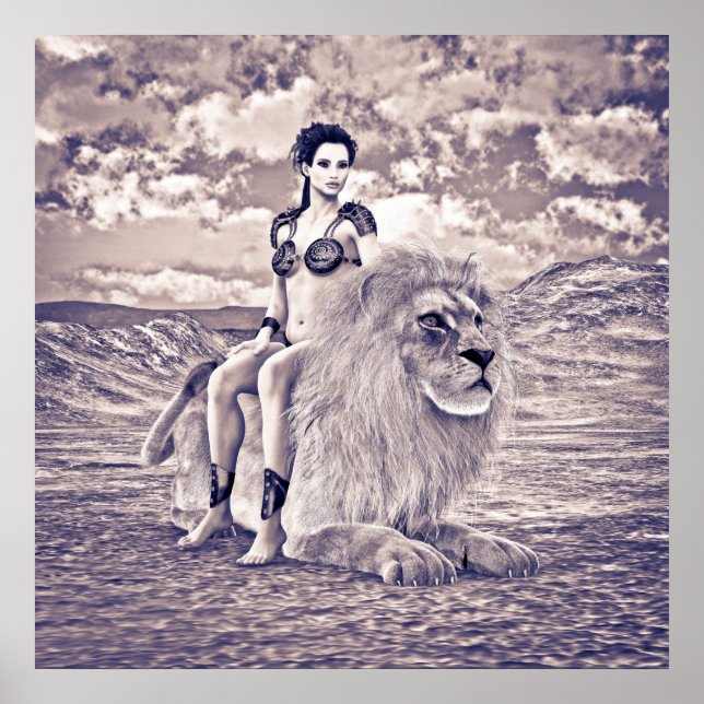 Poster Fantaisie de la Reine Lion (Devant)