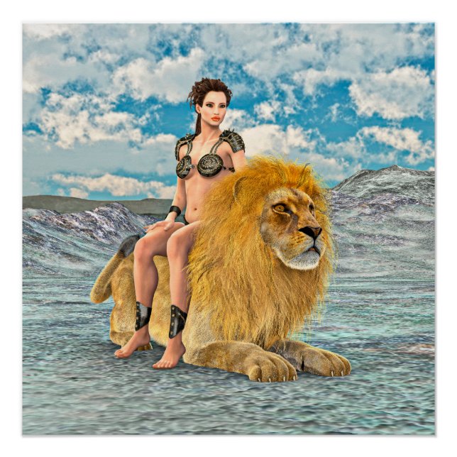 Poster Fantaisie de la Reine Lion (Devant)