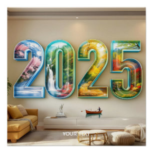 Poster Fantaisie Mignonne 2025 Quatre Chiffres
