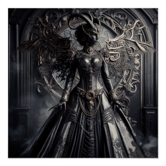 Poster Fantaisie Steampunk Ténèbres Démon Mode  (Devant)