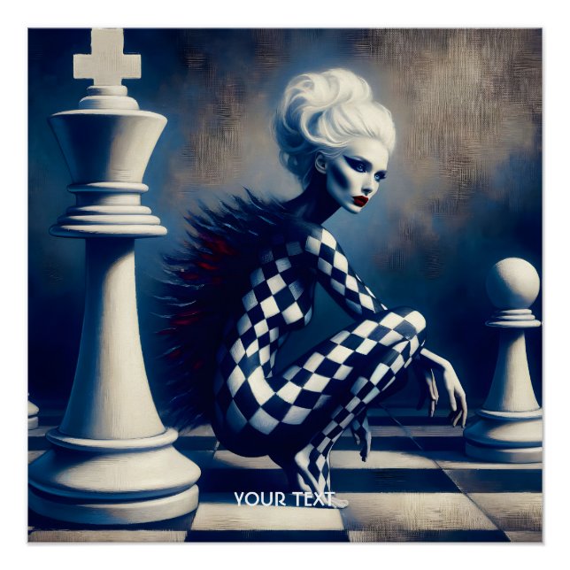 Poster Fantastique Dame Noire Et Blanche Mignonne (Devant)